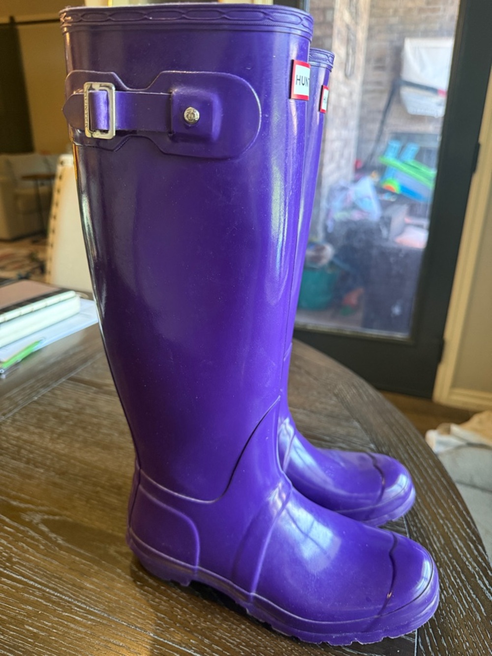 Hunter Glossy Purple Tall Rain Boots - Picture 3 of 3